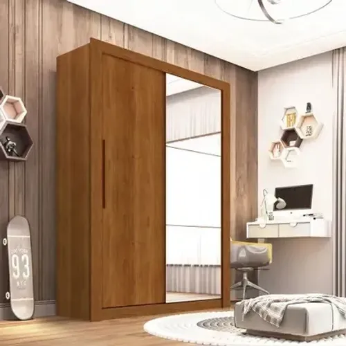 Guarda Roupa Solteiro 2Ptas C/Espelho 1.27M. Produto Direto de Fábrica P/Sua Casa.