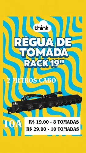 RÉGUA DE TOMADA PARA RACK 19 POLEGADAS