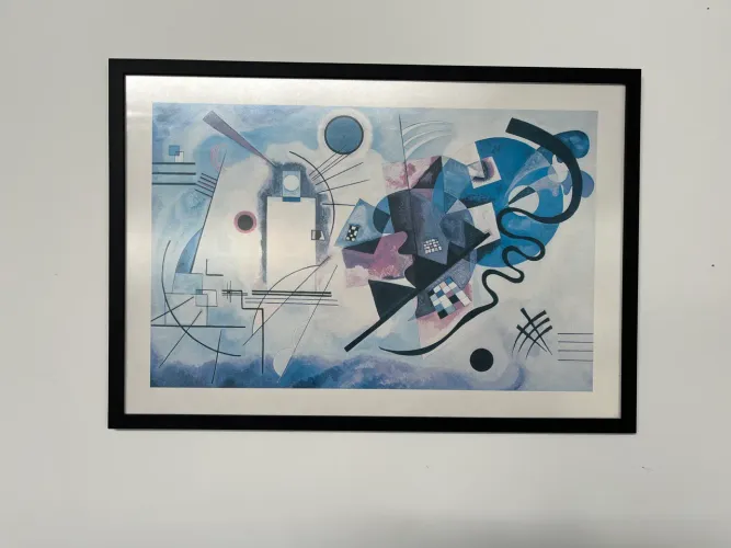 Quadro Grande Kandinsky 80x56 Moldura Preta