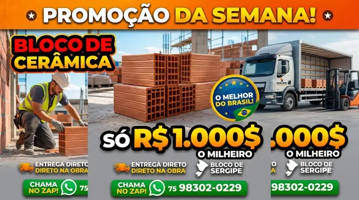 Bloco de cerâmica promocao 
