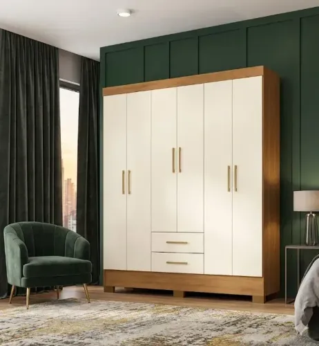Guarda roupa de casal 6 portas 