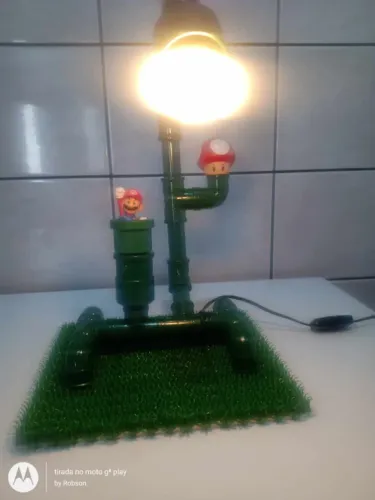 abajur para quarto tema Mário Bros