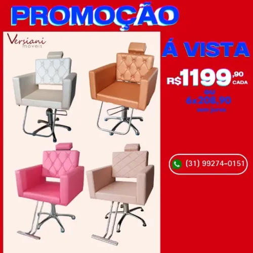 Cadeira para cabeleireiro hidráulica nova