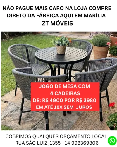 MESA DE ALUMINIO COM 4 CADEIRAS AREA GOURMET. MARAVILHOSO