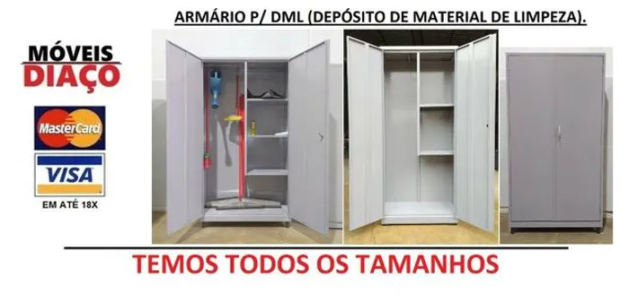 Armário de Aço para DML "M" (Depósito de Material de Limpeza)