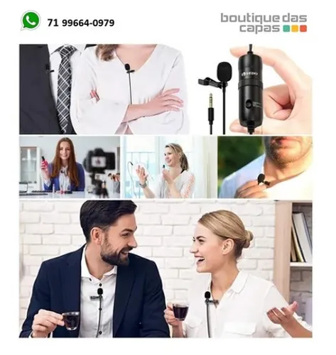 Microfone Lapela Profissional Omnidirecional Cabo 6m Kp-920