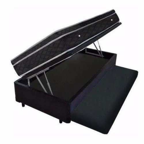 Cama solteiro box bau e colchão e cama auxiliar