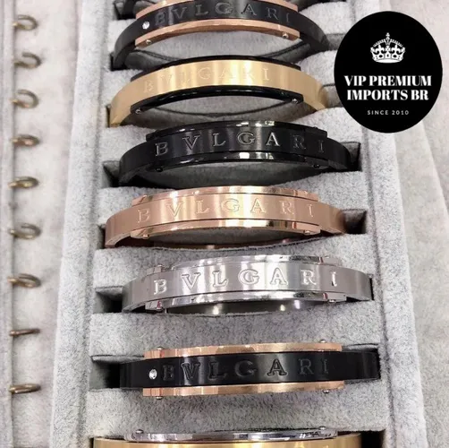pulseiras louis vuitton/ bvlgari/ armani/ montblanc importadas originais