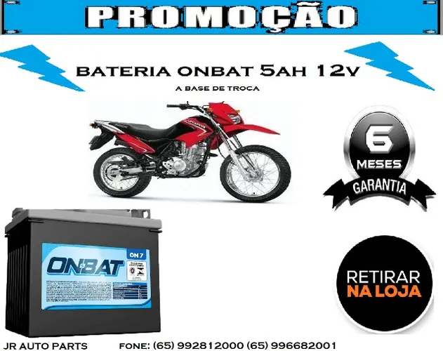 Bateria Onbat 5ah Automotiva 12v