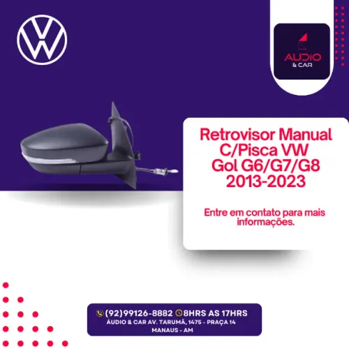 Retrovisor Manual - Com Pisca - Gol G6 / G7 / G8 - 2013 - 2023 (Original)
