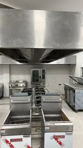 Coifa industrial em aço inox de ilha e de parede sob medida instalação completa