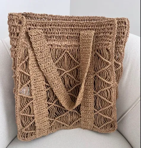 Bolsa de Praia em Crochê - Marrom