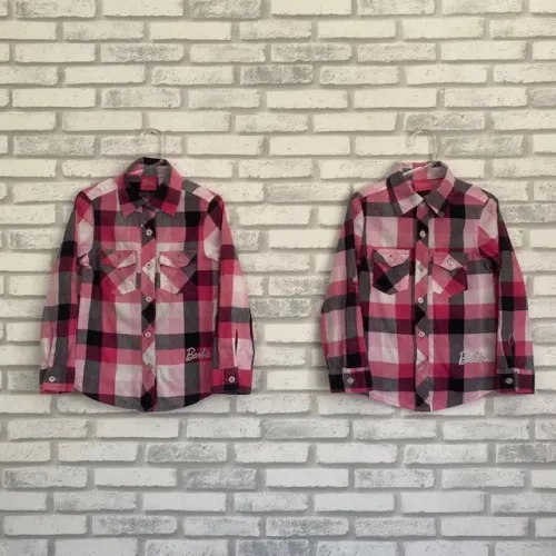 Kit Gêmeas Camisas Xadrez Rosa Infantil C&A Barbie Tamanho 4