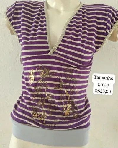 Blusa em malha feminina tamanho único 