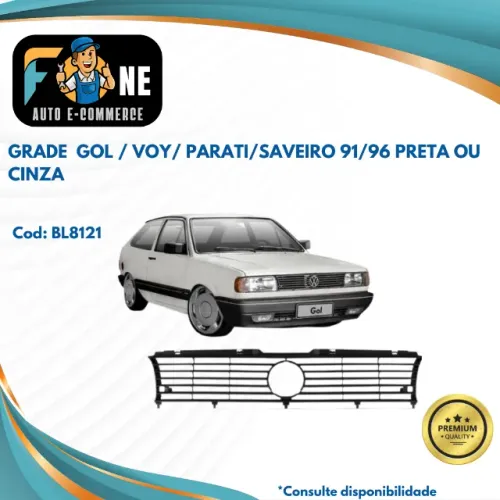 Grade Radiador Gol Parati Voyage Saveiro 1991 1992 1993 1994 1995 1996 Cinza