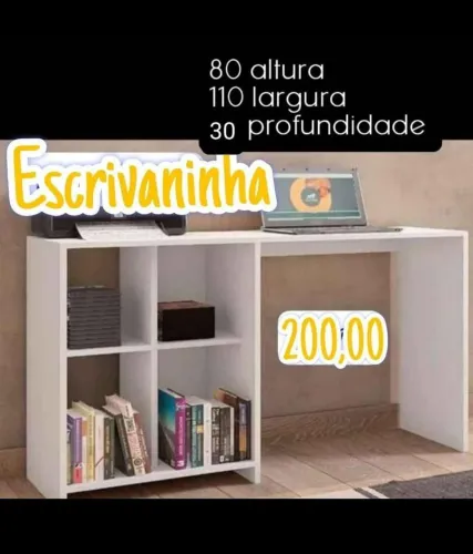 Mesa de Escritório com Nicho - 80cm de Altura