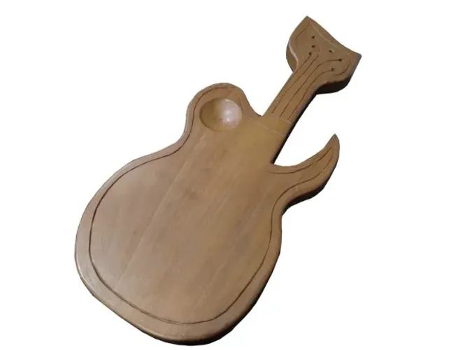 Tábua Rustica De Corta Carne Churrasco Madeira Maciça Guitarra