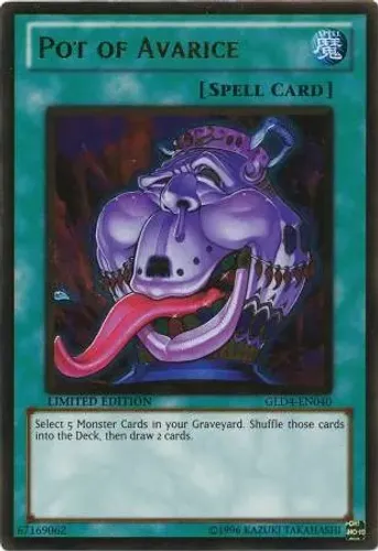 Yugioh!!! Pot of Avarice GLD4-EN040 Gold Rare