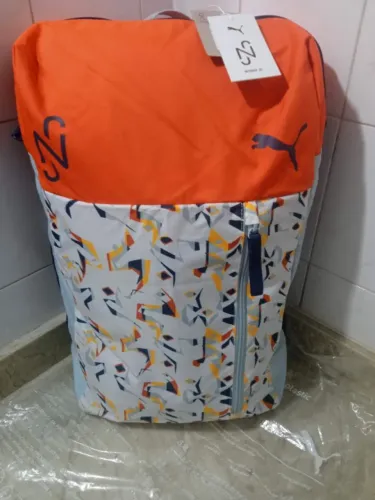 Mochila Puma Unissex Neymar Jr Original Importada Laranja Branco E Azul Nova