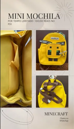 MINI MOCHILA MINECRAFT IMPORTADA