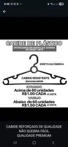Cabide de plástico resistente direito da fábrica - atacado e varejo -  entrego