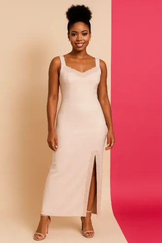 VESTIDO SOCIAL LONGO EM CREPE