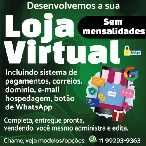 LOJA VIRTUAL ECOMMERCE PRÓPRIA COMPLETA PERSONALIZADA JÁ VEICULANDO NA WEB E VENDENDO