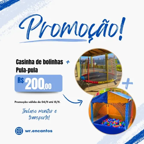 pula-pula e casinha de bolinhas