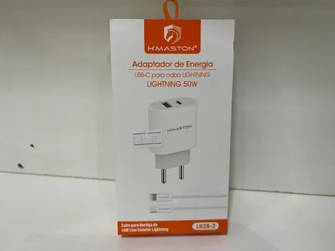 Carregador Celular Rapido H'maston Lr28-2 50w Usb-c + Lightning -Ios -Loja Coimbra Entrega