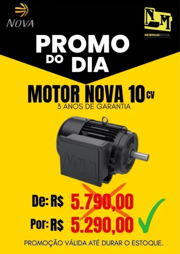 Motor Eletrico Nova p/ Bomba Dagua 10cv ip55 Trifasico 220/380v 3600rpm