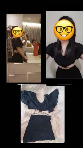 Conjunto Cropped e Saia Preto - Tamanho P