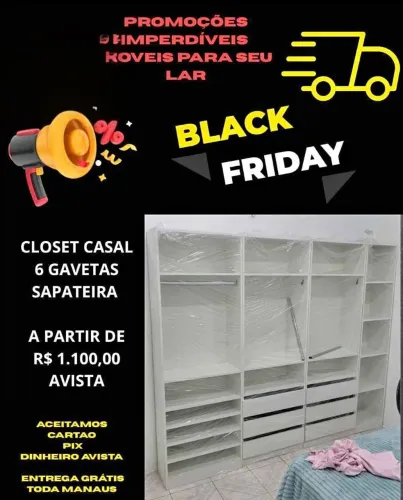 Closet modelos em Black Friday 