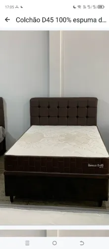 Cama casal com colchão d45 100% de espuma