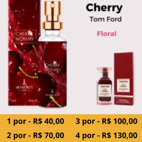 Perfume Unissex Moments Paris - Cherry Woman - 15 ml