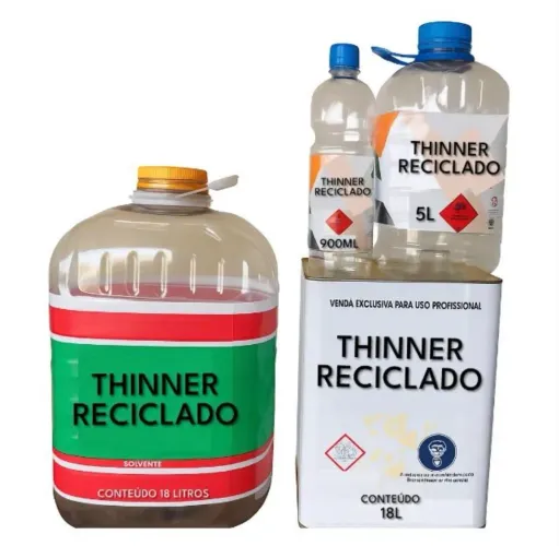 Thiner solvente Thinner Diluente Aguá Raz Tinta base agua Zarcão Tinta Esmalte reciclado