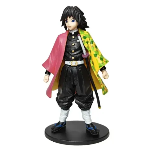 Boneco Giyu Tomioka Miniatura Demon Slayer Kimetsu Action Figure 15cm