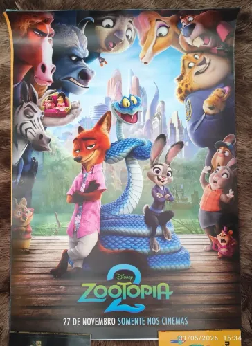 Kit 2 Pôsteres/cartaz oficial de cinema : Zootopia 2