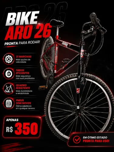 Bicicleta aro 26 seminova 