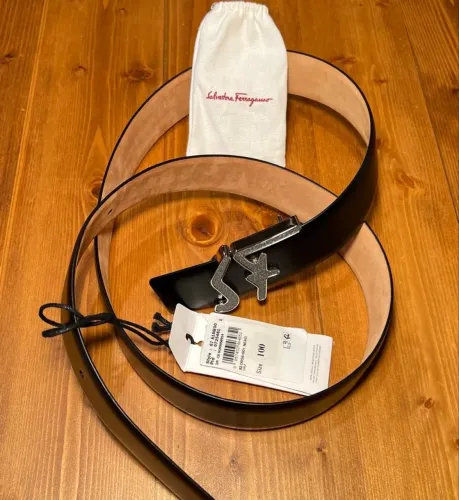 cinto salvatore ferragamo original preto | couro italiano | novo tam. 100