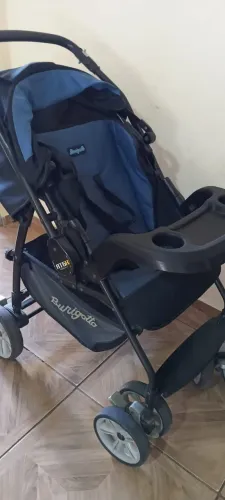 Carrinho de Bebê AT6 K, Burigotto, Preto e Azul, Até 15 kg