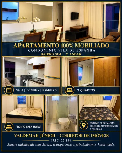 Apartamento 2 Quartos Mobiliado no SIM - Vila de Espanha