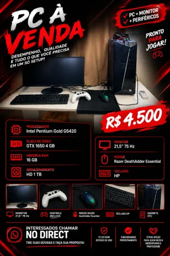 PC GAMER COMPLETO - À VENDA