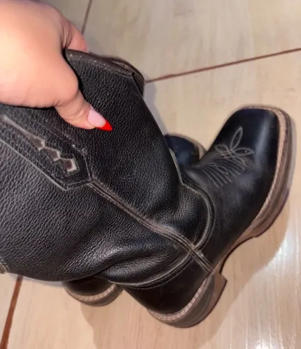 Bota texana couro legítimo