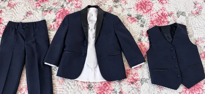 Terno Infantil Masculino Azul-Marinho Novo - Completo e Forrado