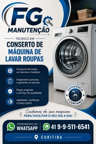 Consertamos máquinas de lavar roupas à domicílio 