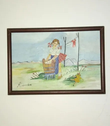 Vintage quadro pintura a óleo 