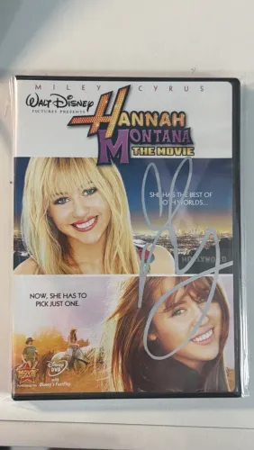 Autografado Miley Cyrus DVD HANNAH MONTANA O FILME em inglês