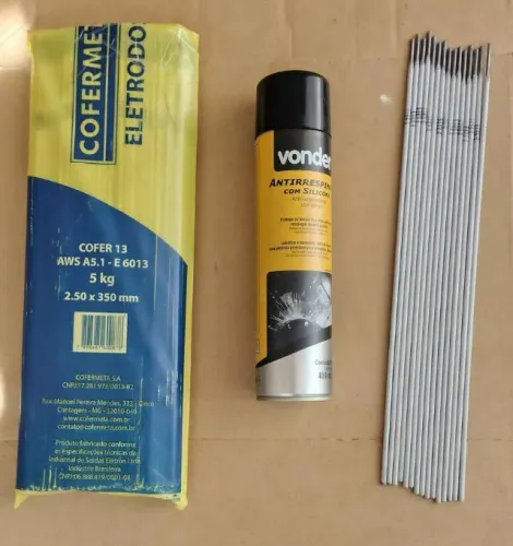 Eletrodo E6013 2,5 x 350mm PACOTE 5KG + Brinde(ANTIRRESPINGO)
