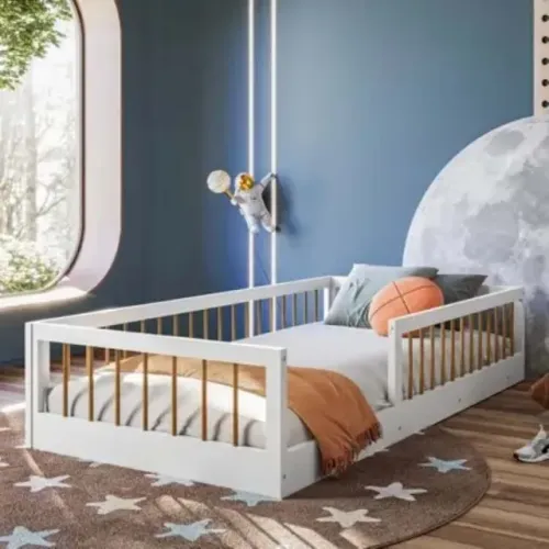 Cama Solteiro Ana Branco.Amadeirado Tigus