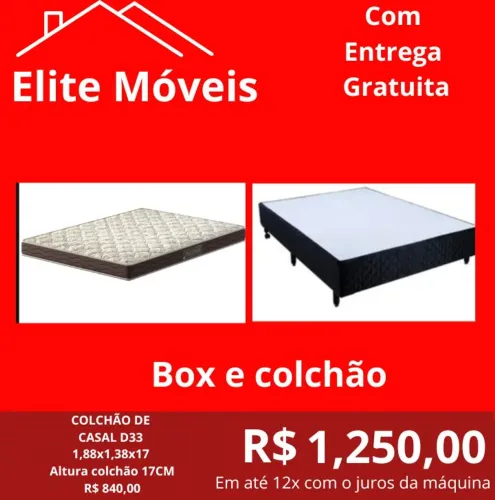 1,250,00 Com a entrega Conjunto de casal espuma d33 Com garantia de fabrica. 